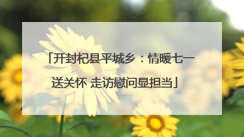 开封杞县平城乡：情暖七一送关怀 走访慰问显担当